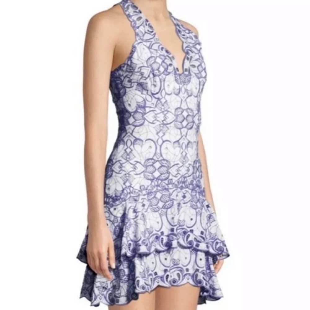 Jonathan Simkhai Blue and White Embroidered Dress